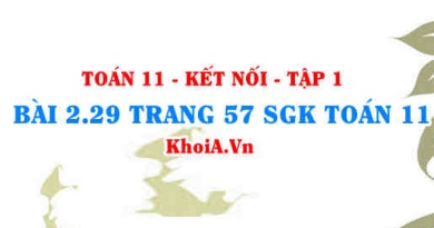 Bài 2.29 trang 57 SGK Toán 11 tập 1 Kết nối tri thức